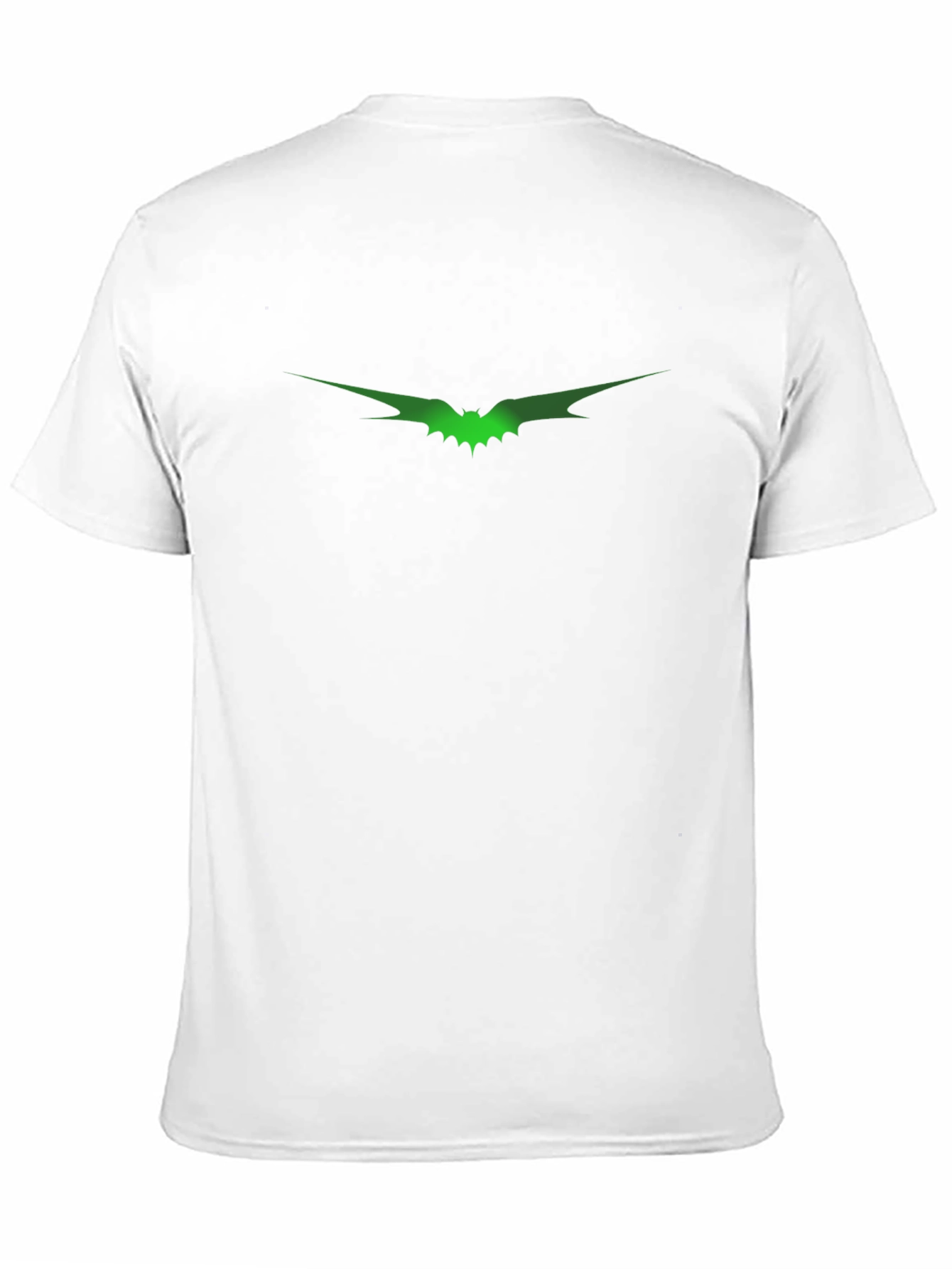 Mens Black T-Shirt with Green Bat Graphic
