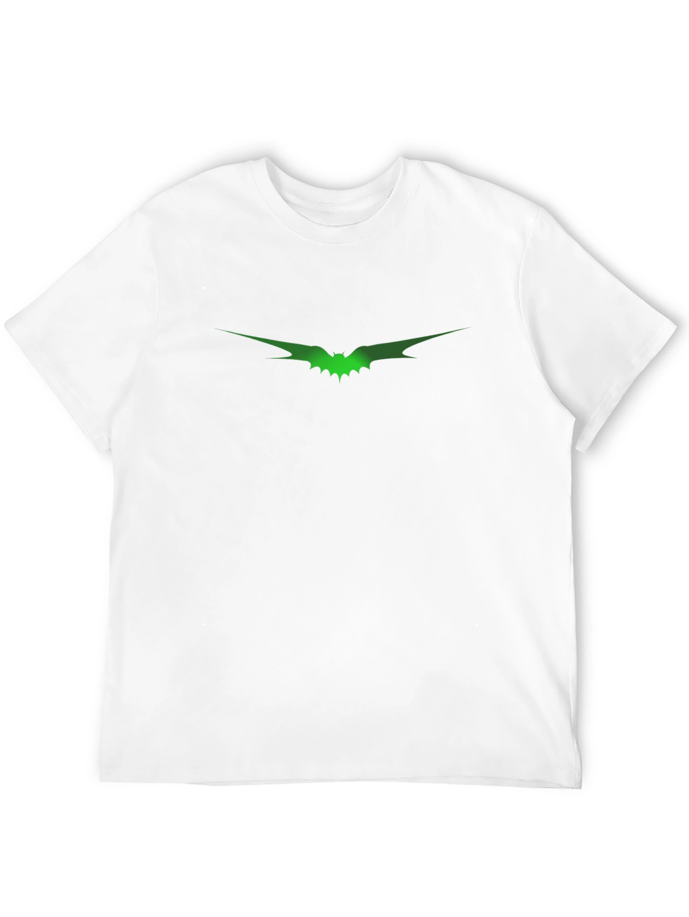 Mens Black T-Shirt with Green Bat Graphic
