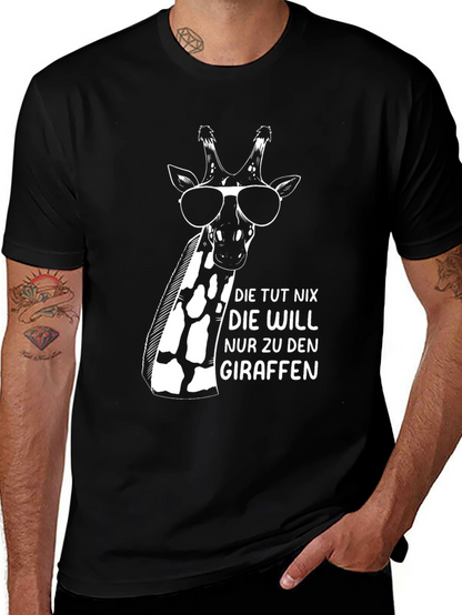 Cool Giraffe Graphic Tee - Unisex Black T-Shirt
