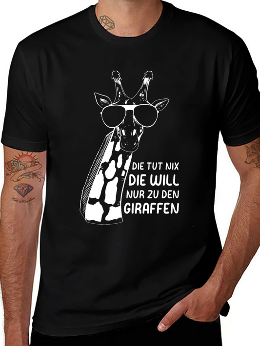 Cool Giraffe Graphic Tee - Unisex Black T-Shirt