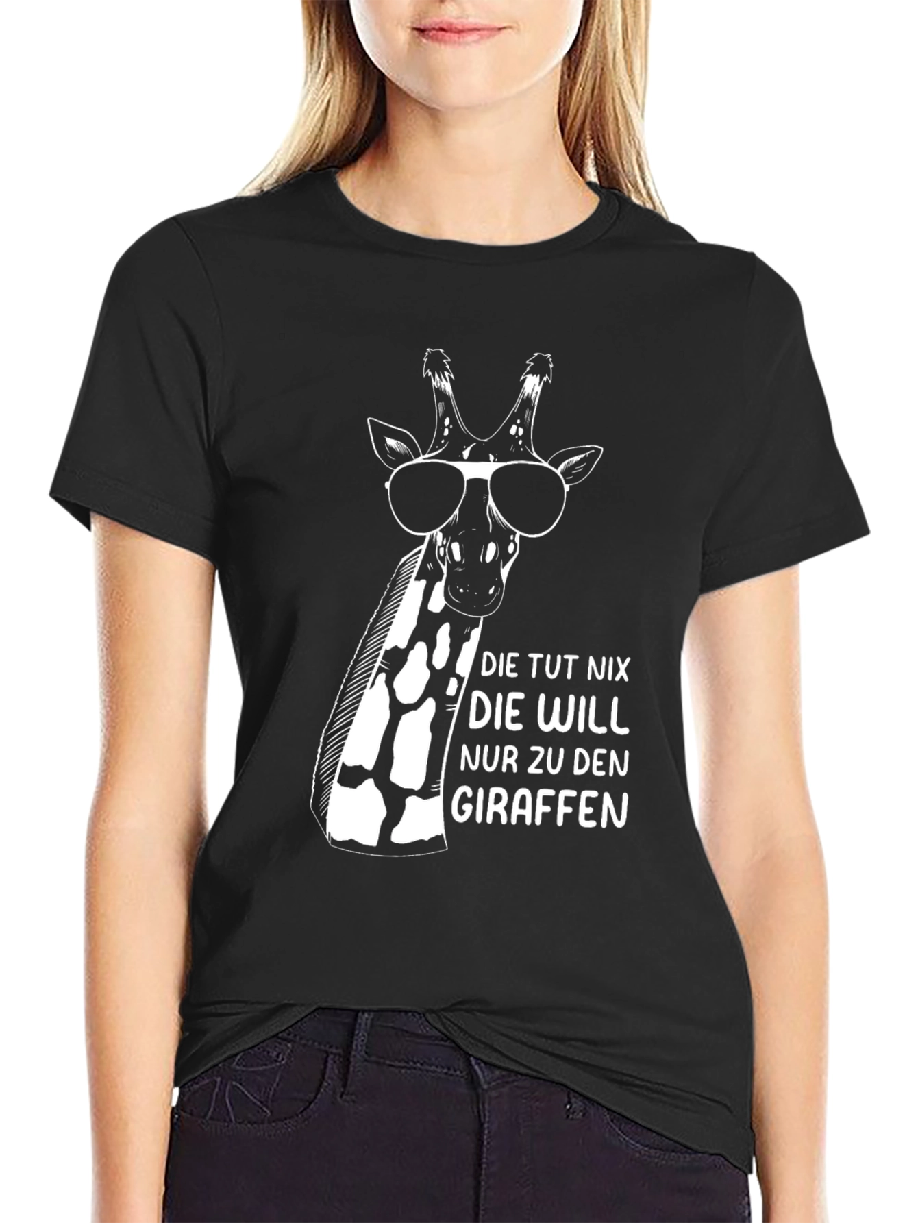 Cool Giraffe Graphic Tee - Unisex Black T-Shirt
