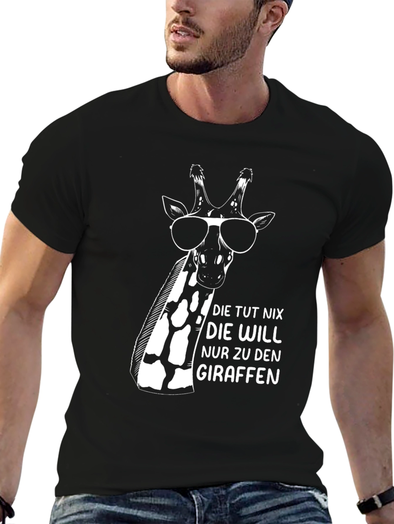 Cool Giraffe Graphic Tee - Unisex Black T-Shirt