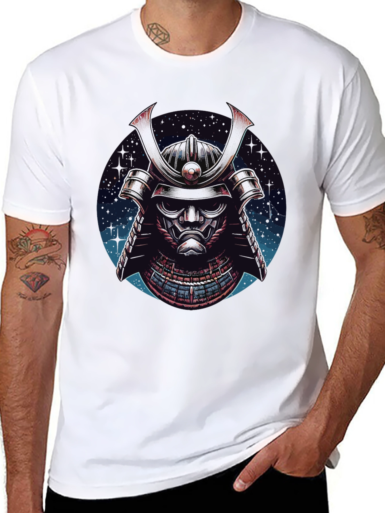 Samurai Helmet Graphic Tee - Mens Black T-Shirt