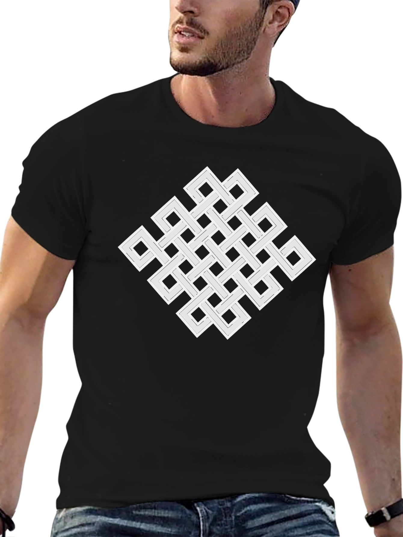 Endless Knot Graphic Tee - Geometric Black T-Shirt