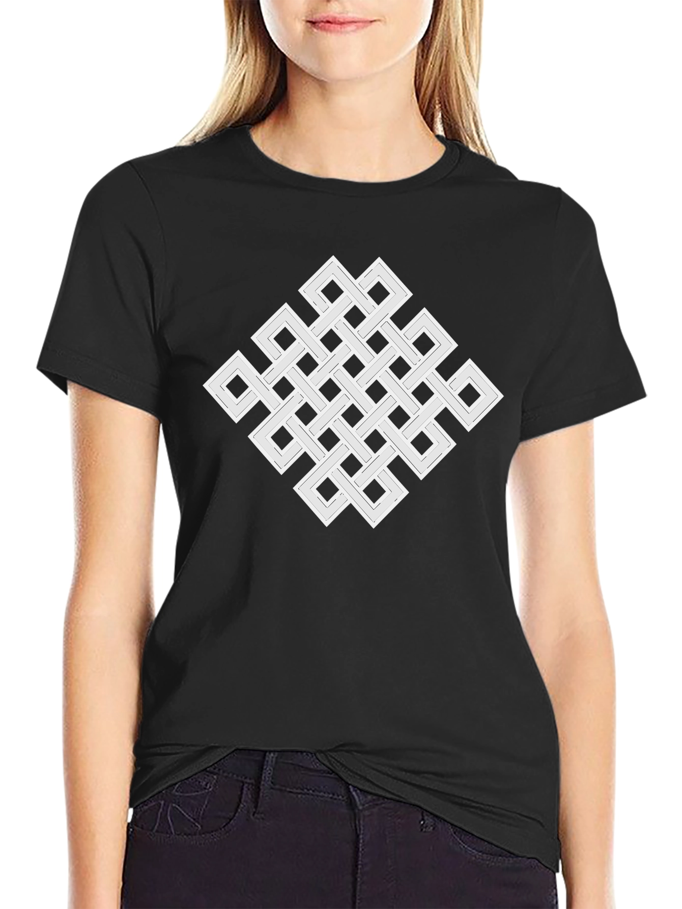 Endless Knot Graphic Tee - Geometric Black T-Shirt