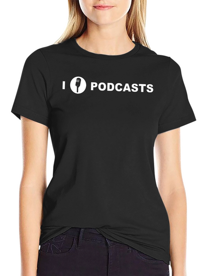I Heart Podcasts Black Graphic T-Shirt