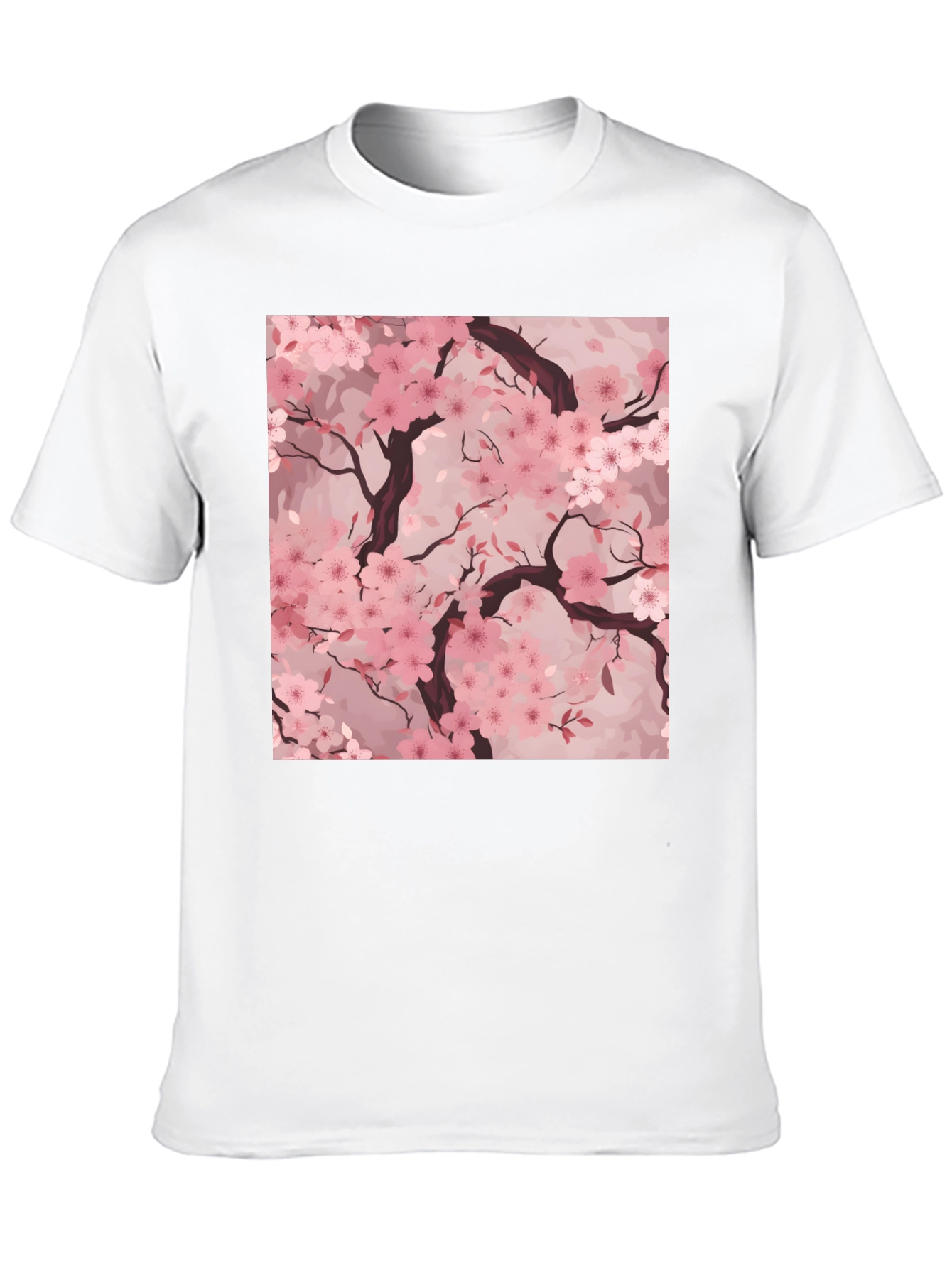 Sakura Blossom Graphic Tee - Black Cotton T-Shirt