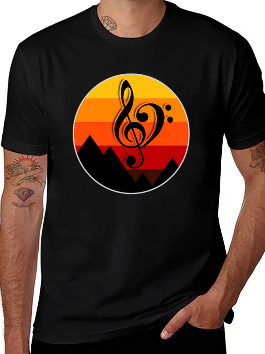 Sunset Music Note Graphic T-Shirt