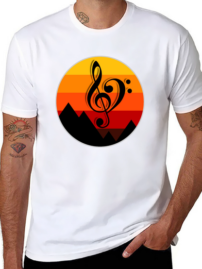 Sunset Music Note Graphic T-Shirt