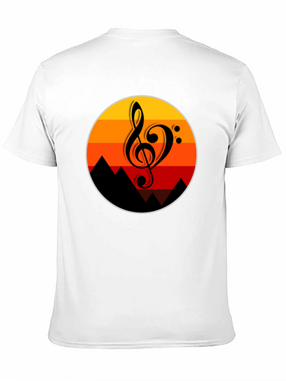 Sunset Music Note Graphic T-Shirt