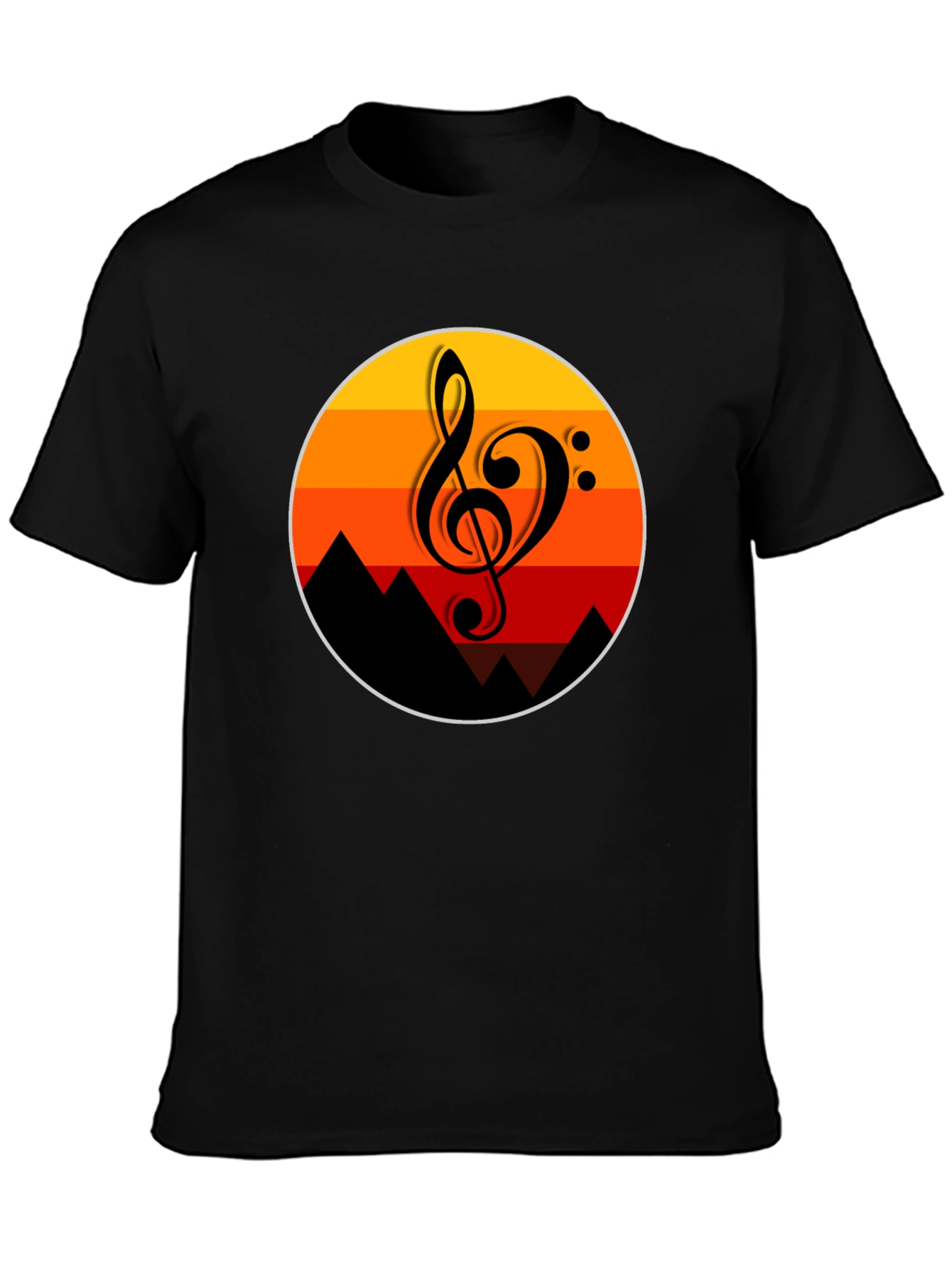 Sunset Music Note Graphic T-Shirt