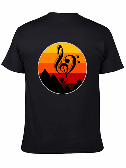 Sunset Music Note Graphic T-Shirt