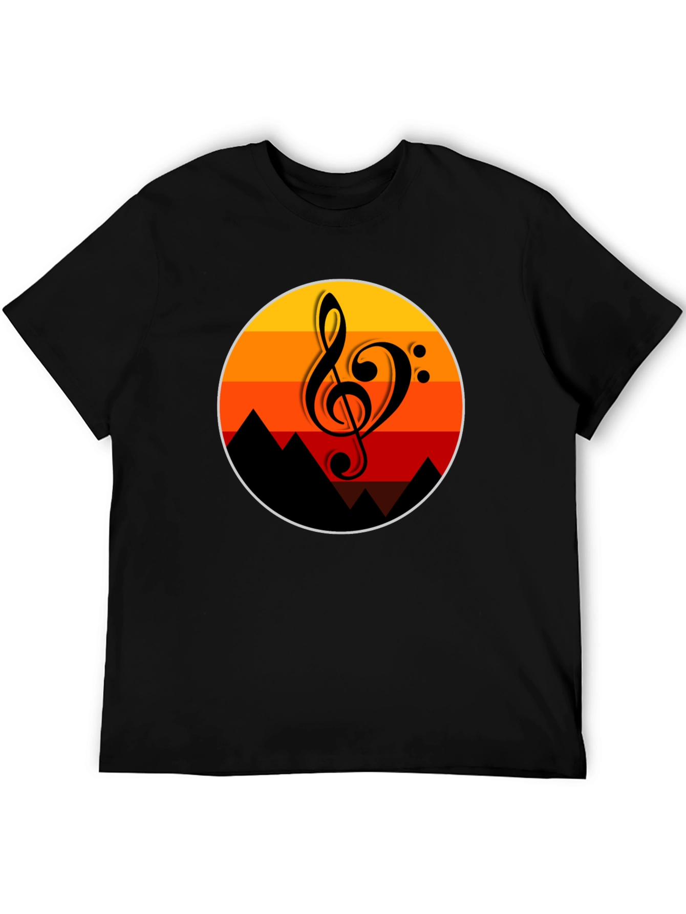 Sunset Music Note Graphic T-Shirt