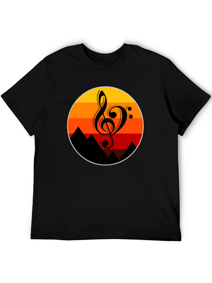Sunset Music Note Graphic T-Shirt