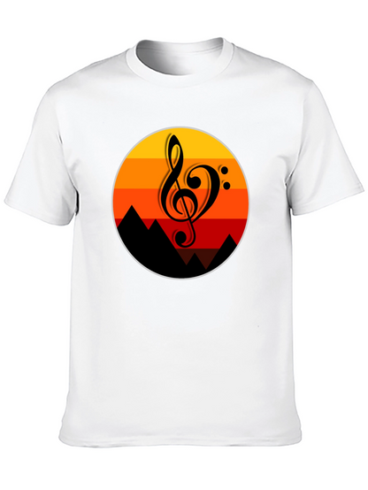 Sunset Music Note Graphic T-Shirt