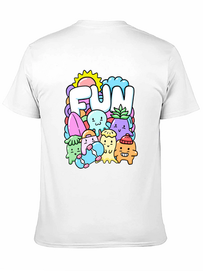 Fun Doodle Graphic Tee - Black Cotton T-Shirt