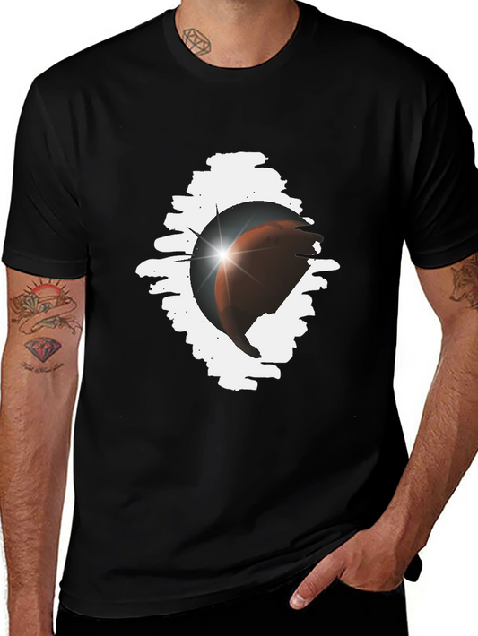 Eclipse Graphic Tee - Stylish Black Cotton Blend