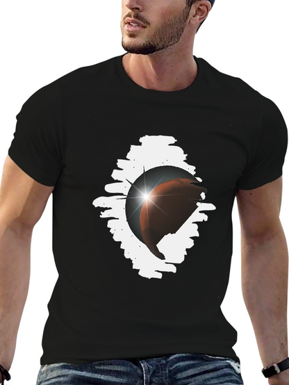 Eclipse Graphic Tee - Stylish Black Cotton Blend