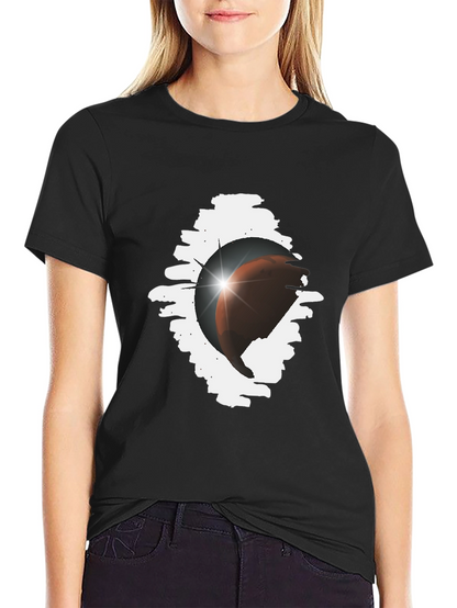 Eclipse Graphic Tee - Stylish Black Cotton Blend