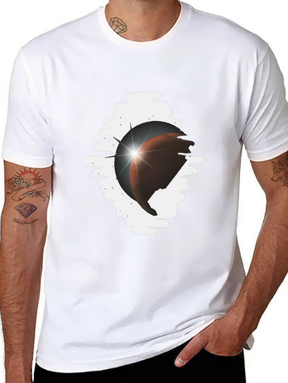 Eclipse Graphic Tee - Stylish Black Cotton Blend