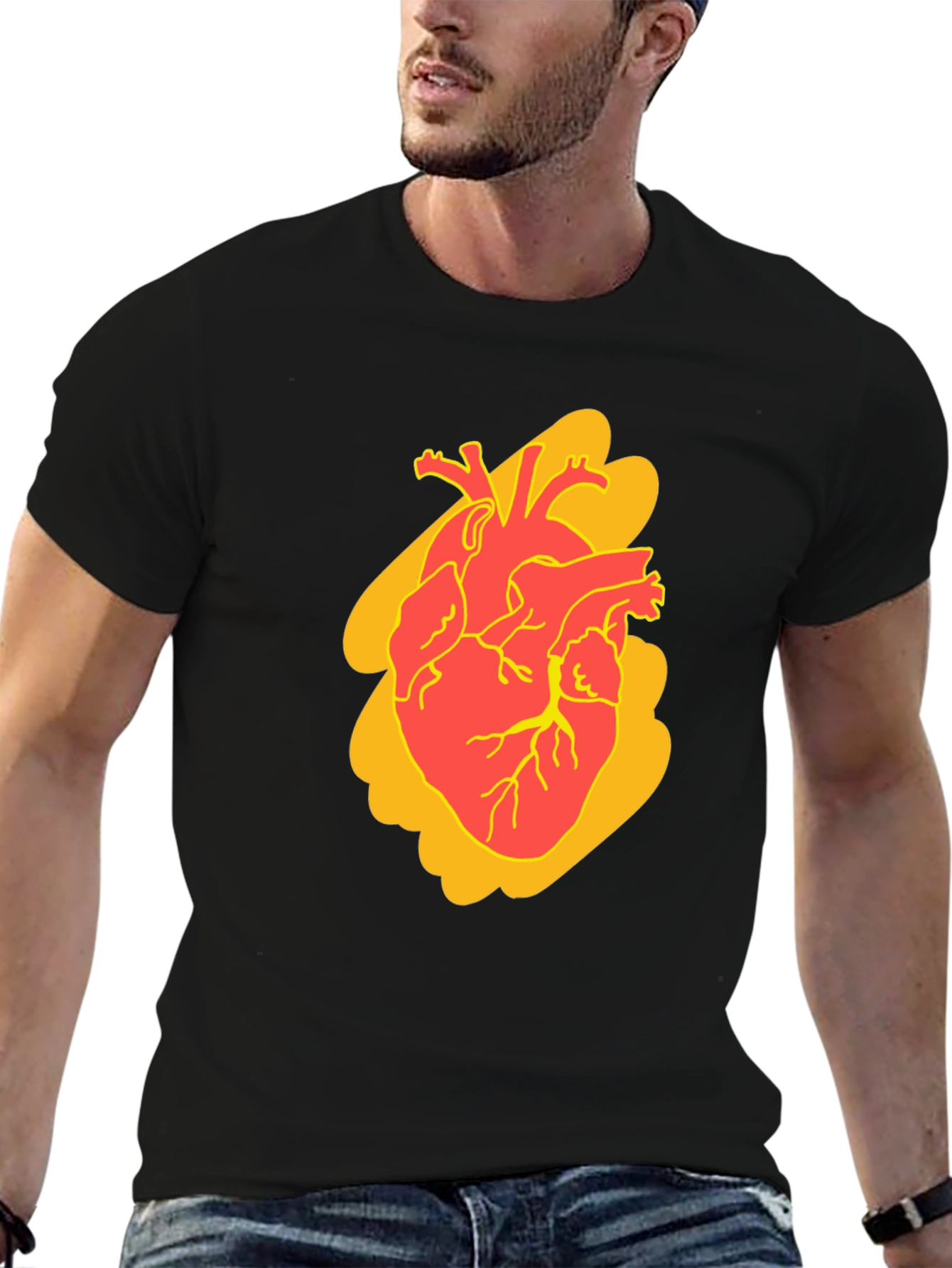 Anatomical Heart Graphic Tee - Bold Style