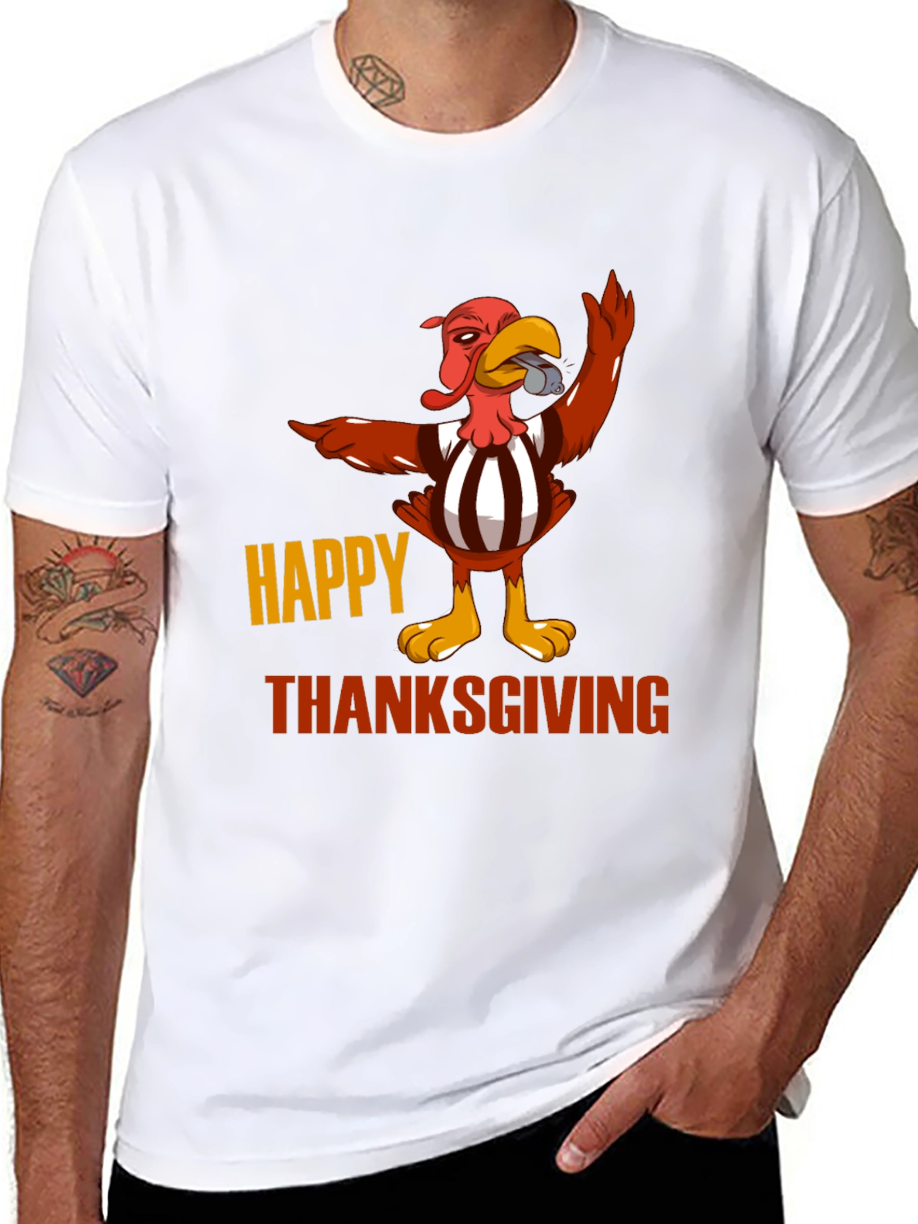 Funny Thanksgiving Turkey Referee T-Shirt