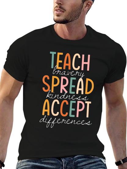Teach Bravery Graphic Tee - Kindness & Acceptance Shirt
