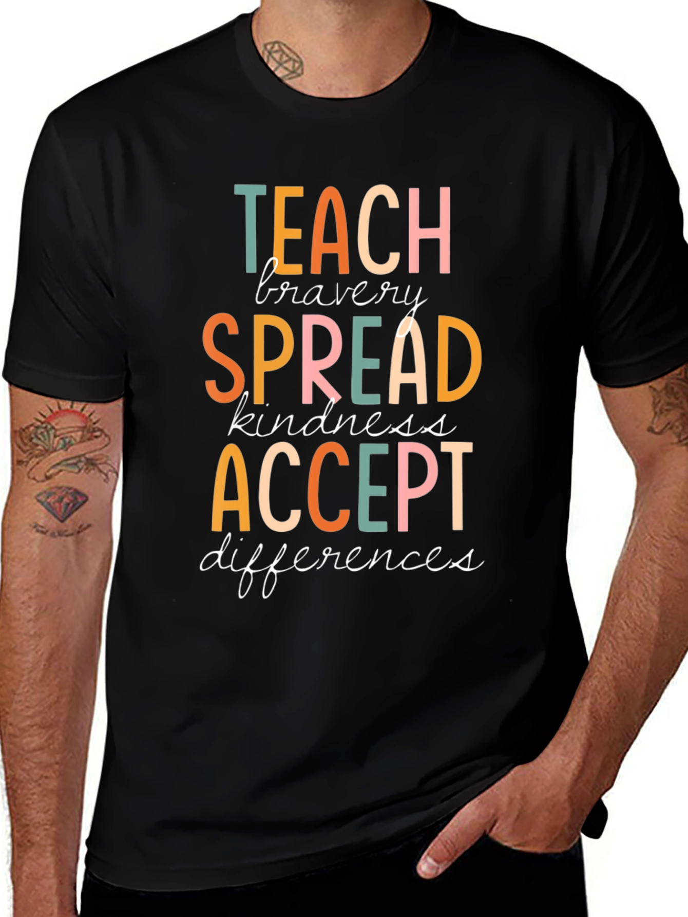 Teach Bravery Graphic Tee - Kindness & Acceptance Shirt
