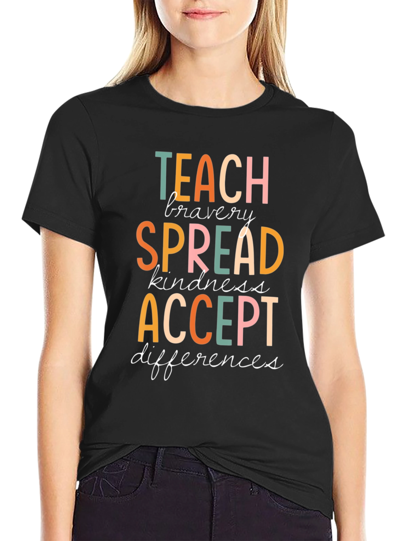 Teach Bravery Graphic Tee - Kindness & Acceptance Shirt