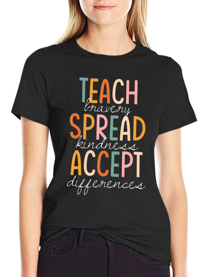 Teach Bravery Graphic Tee - Kindness & Acceptance Shirt