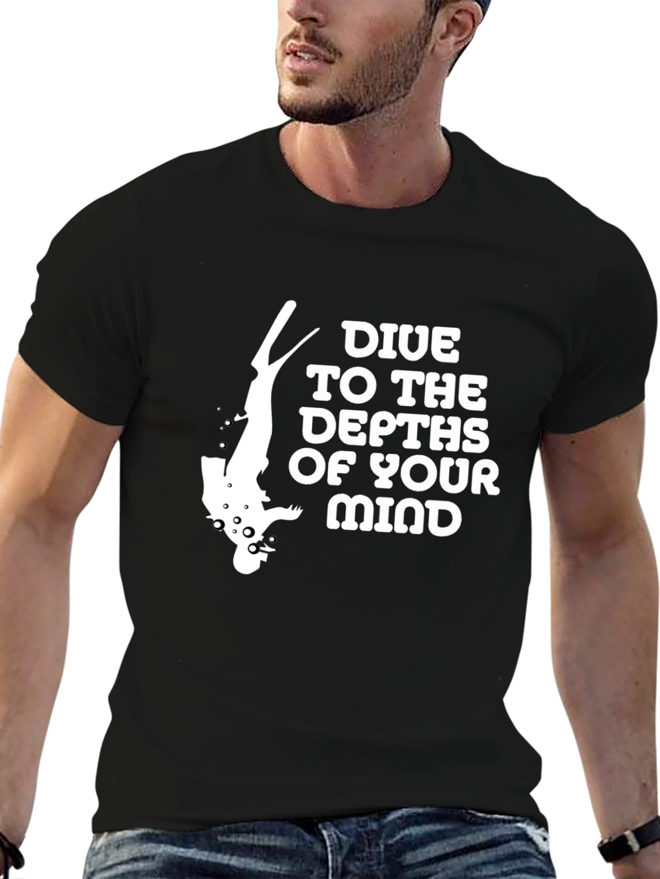 Dive into Your Mind Black T-Shirt