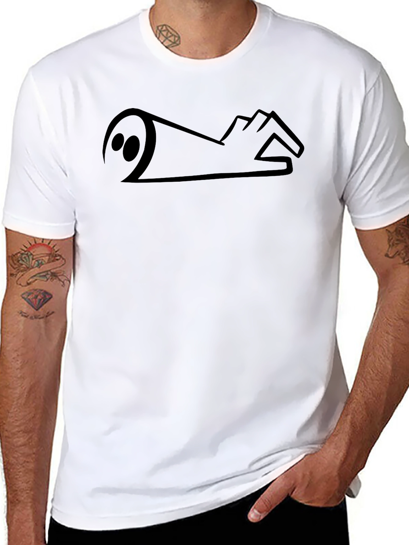 Skeptic Hand Gesture Graphic T-Shirt
