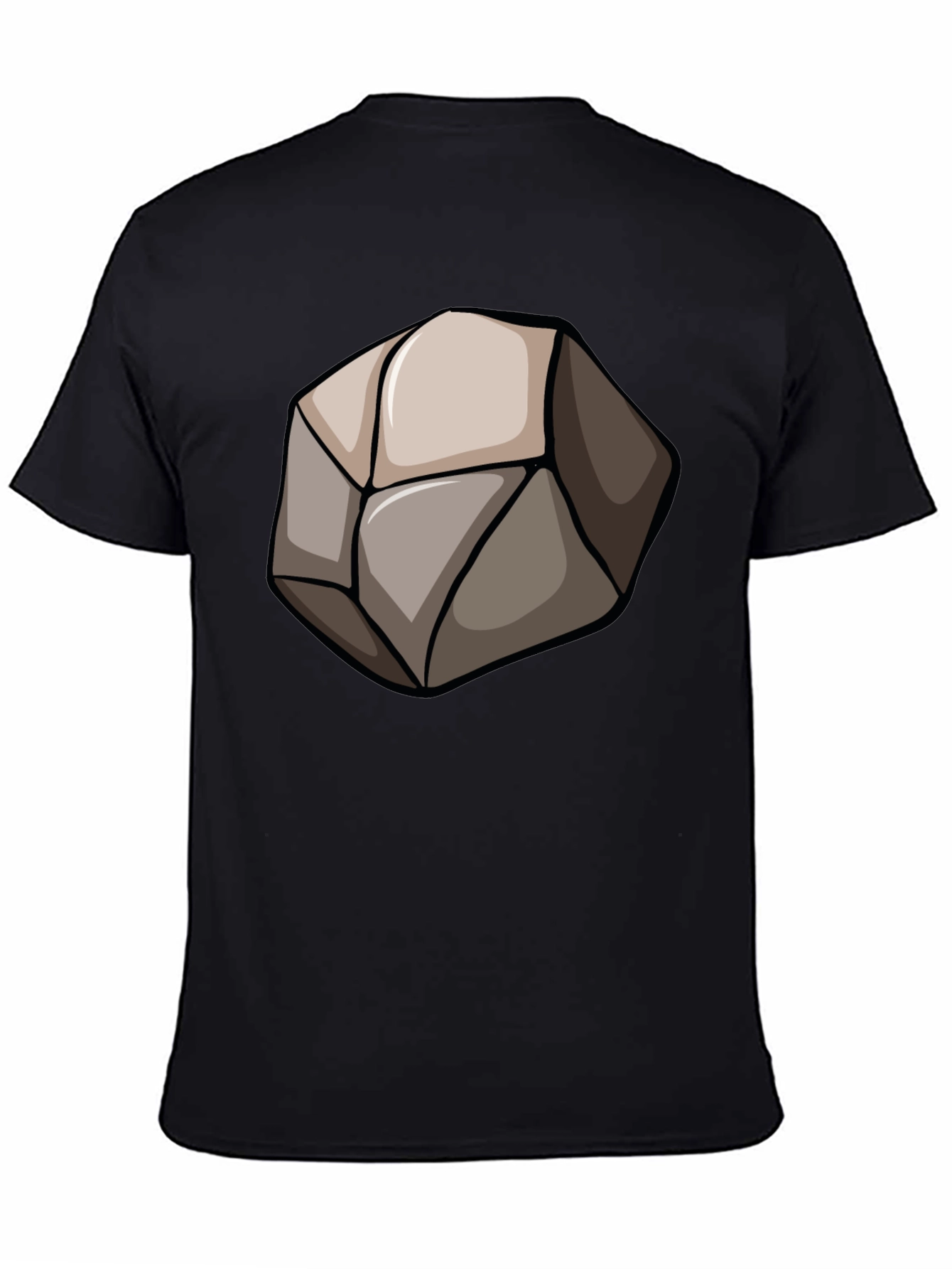Stone Graphic Black T-Shirt - Unique Design