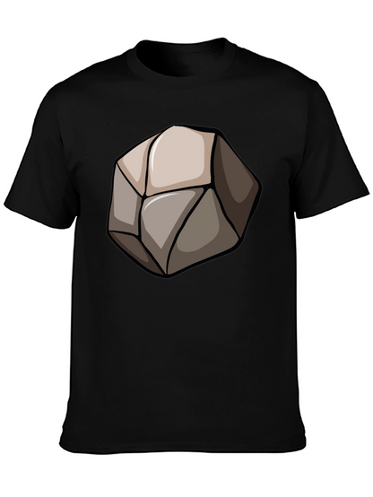 Stone Graphic Black T-Shirt - Unique Design
