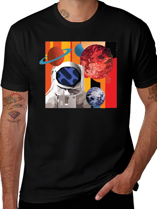 Astronaut Space Graphic Black T-Shirt