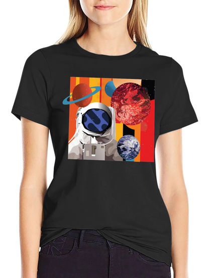 Astronaut Space Graphic Black T-Shirt