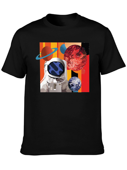 Astronaut Space Graphic Black T-Shirt