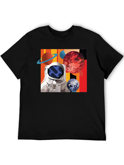 Astronaut Space Graphic Black T-Shirt