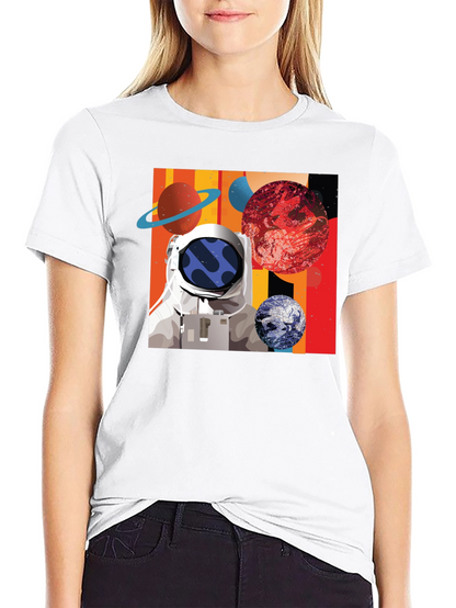 Astronaut Space Graphic Black T-Shirt