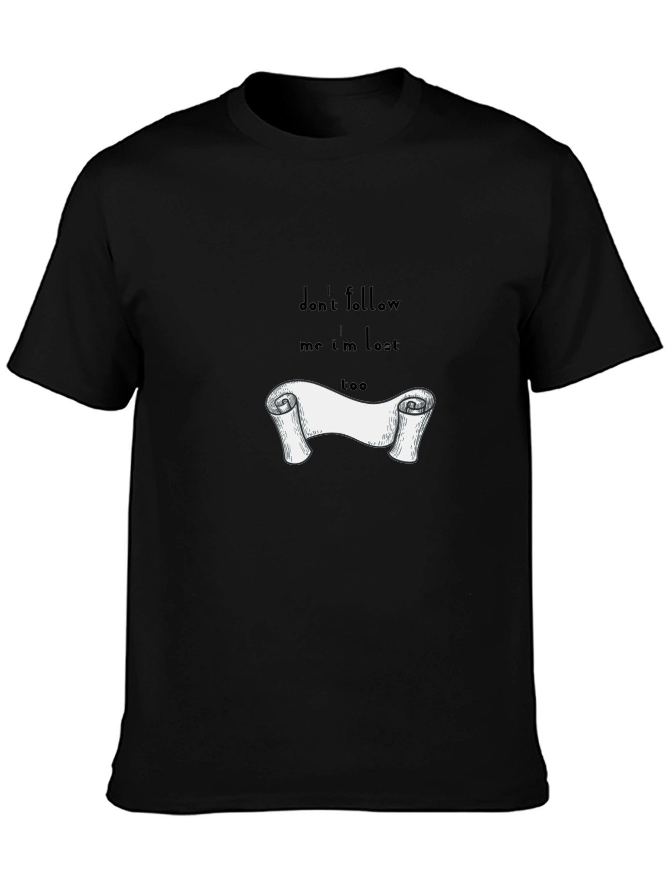 Lost Scroll Graphic T-Shirt - Classic Black Tee