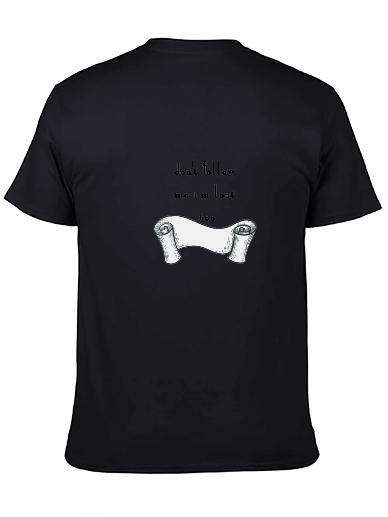 Lost Scroll Graphic T-Shirt - Classic Black Tee