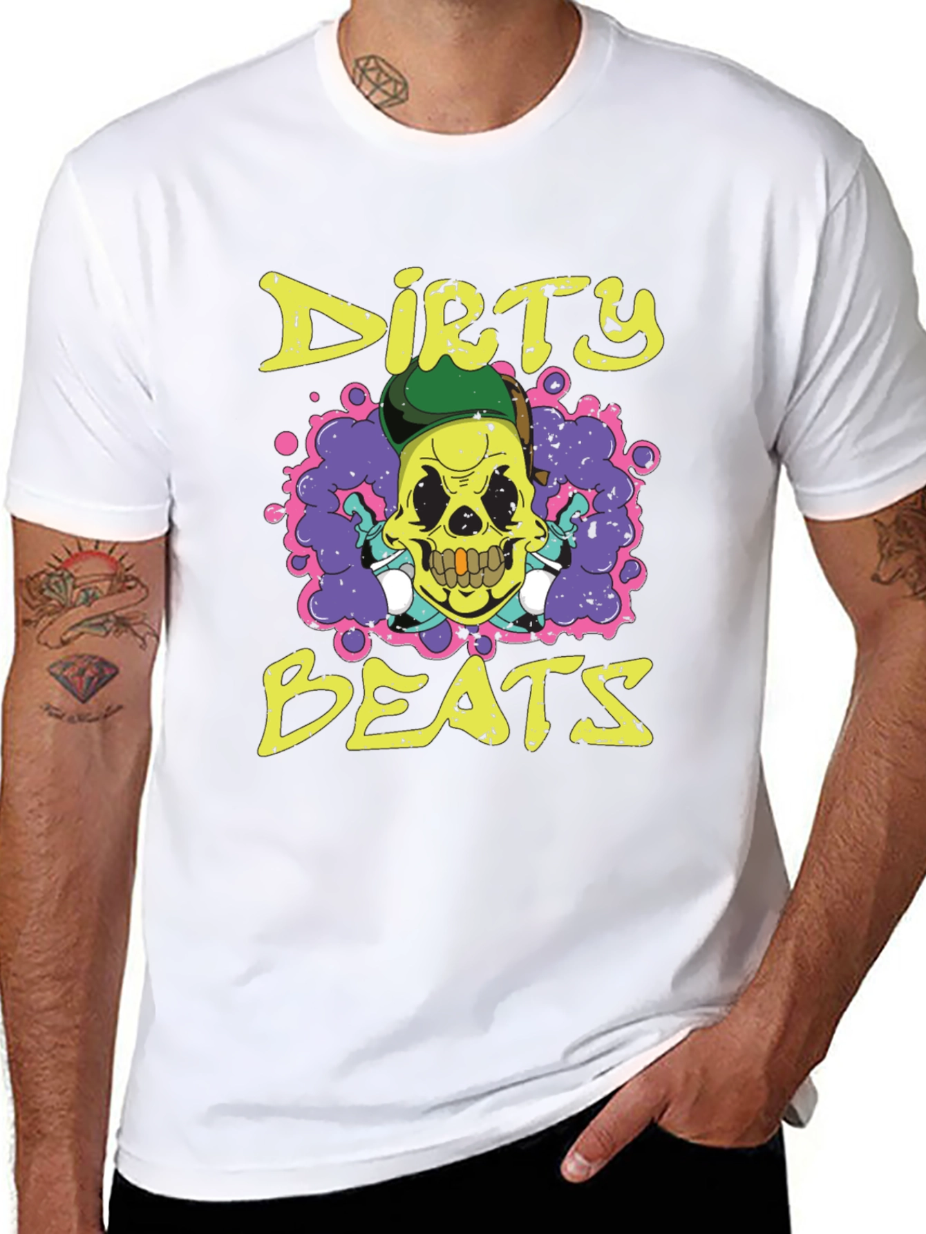 Dirty Beats Skull Graphic T-Shirt