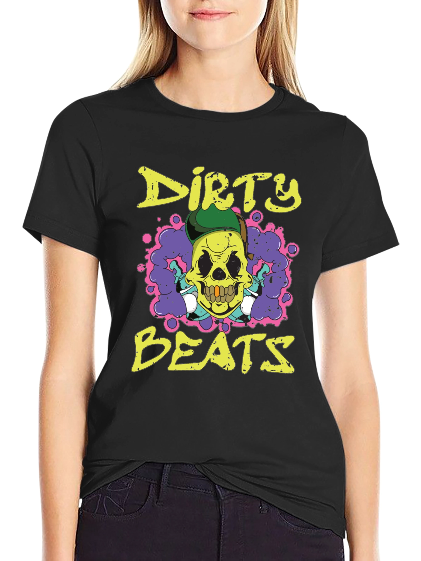 Dirty Beats Skull Graphic T-Shirt