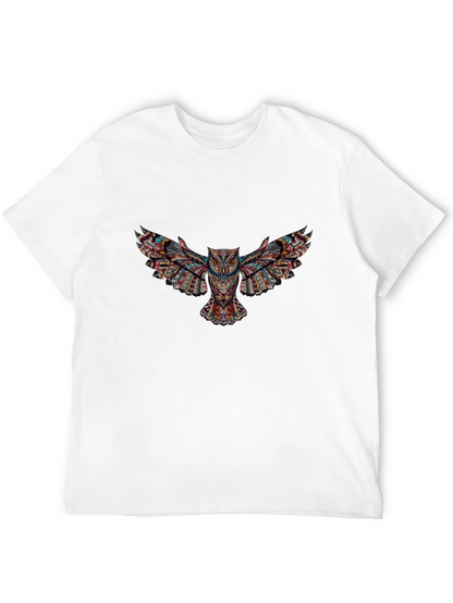 Black T-Shirt with Owl Graphic Design