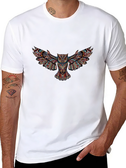 Black T-Shirt with Owl Graphic Design