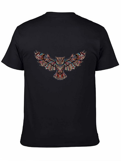 Black T-Shirt with Owl Graphic Design