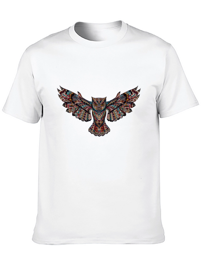 Black T-Shirt with Owl Graphic Design