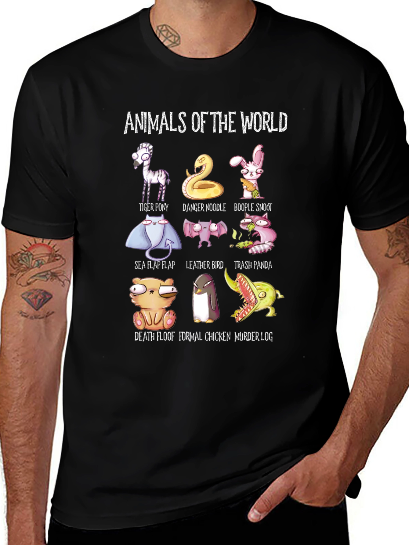 Animals of the World T-Shirt Funny Graphic Tee
