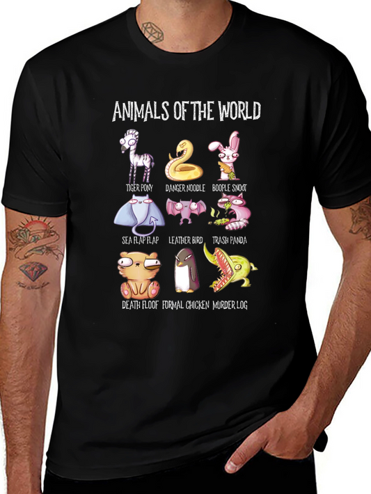 Animals of the World T-Shirt Funny Graphic Tee
