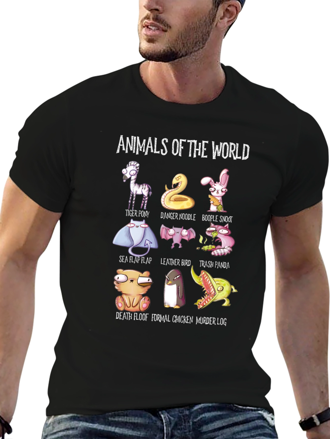 Animals of the World T-Shirt Funny Graphic Tee